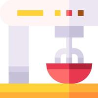 A mixer is in the middle of a bowl vector