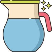 A blue pitcher with a lid and a handle vector