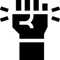 A black fist with a light coming out of it vector