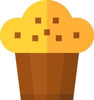 A cupcake with a yellow top and brown bottom vector