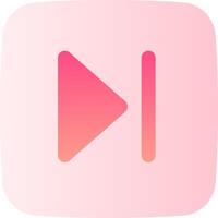 A pink play button with a white background vector