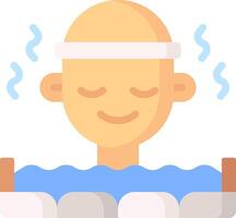 A man with a headband is taking a bath vector