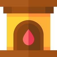 A fireplace with a red drop in it vector