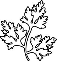 A black and white drawing of a leaf vector