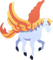 A cartoon horse with wings and a tail vector