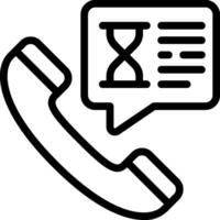 A phone with a speech bubble and a clock icon vector
