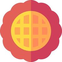 A flat icon of a flower with a globe in the center vector