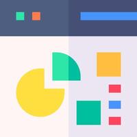 A colorful graphic with a pie chart and a circle vector
