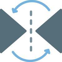 A blue arrow pointing to the left and right vector