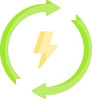 A green circle with a yellow lightning bolt in it vector