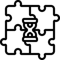 A puzzle piece with a clock on it vector