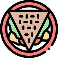 A hamburger with a slice of cheese in the middle vector
