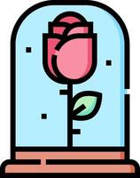 A rose in a glass dome on a table vector