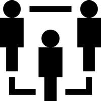 A black and white image of three people standing in a circle vector