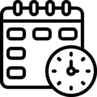 Calendar icon with clock and calendar vector