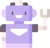A purple robot with a tool in its hand vector