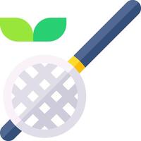 A magnifying glass and a leaf vector