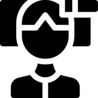 A black and white icon of a person with a camera vector
