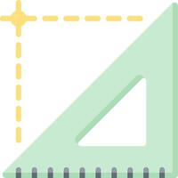 A triangle with a ruler and a line vector