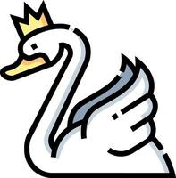 A white swan with a crown on its head vector