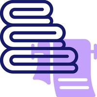 A stack of paper towels with a purple background vector