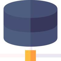 A flat icon of a database with a yellow and orange object vector