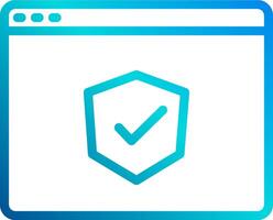 A blue shield with a tick mark on it vector