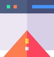 A colorful triangle with a blue, green and orange border vector
