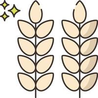 Two wheat ears with stars on them vector