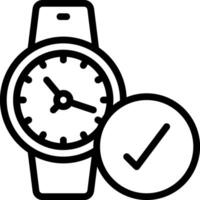 A watch and a tick mark on a white background vector