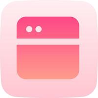 A pink square icon with a small square in the middle vector