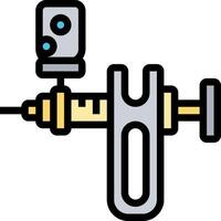 A syringe with a needle and a camera vector