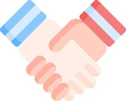 Two hands shaking hands on a white background vector