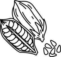 Cocoa beans coloring page vector