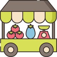 An illustration of a fruit and vegetable stand vector