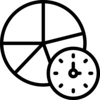 A pie chart and clock icon vector