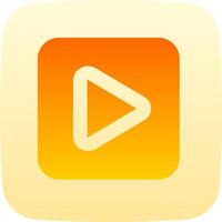 A yellow and orange play button on an app vector