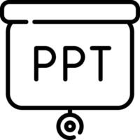 A black and white image of a ppt file vector