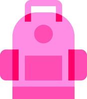 A pink backpack with a pink handle vector