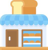 A bakery with bread on the shelves vector