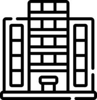 A building icon with a window and a door vector