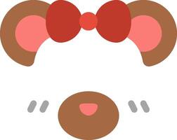 A cartoon mouse with a red bow on its head vector