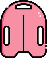 A pink suitcase with a zipper on the side vector