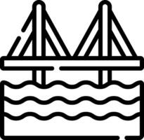 A bridge over water with a line drawing of it vector