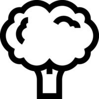 A black and white image of a broccoli vector