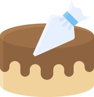 Cake with icing and a knife vector