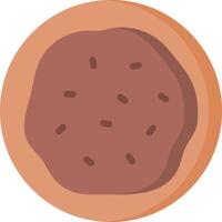 A chocolate cookie in a round shape vector