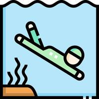 A man in a diving suit is floating in the water vector