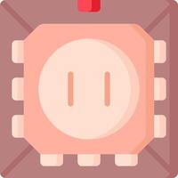 A pink square with a red button on it vector