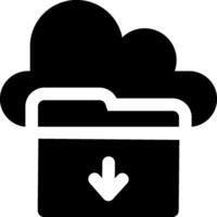 Cloud folder icon with a cloud and arrow vector